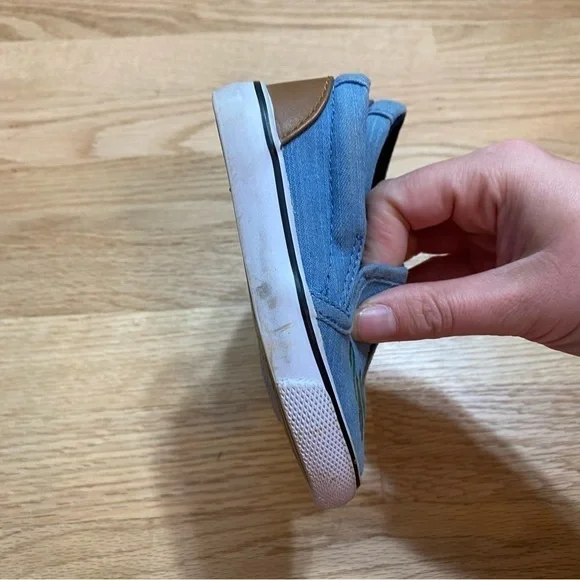 Cat & Jack Wild Slip On Shoes Sz 5 Sneakers Blue Denim Animal Print Zebra - Picture 7 of 7